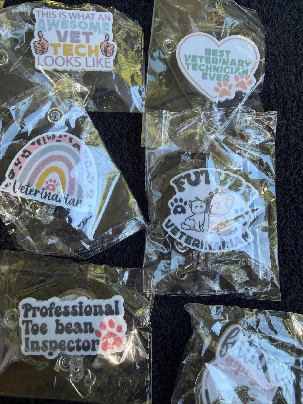 Veterinary Tech Badge Reel Keychain. 12 of them